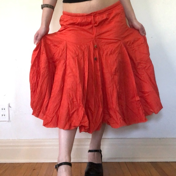 y2k Billabong Orange Beach Skirt - Picture 3 of 7